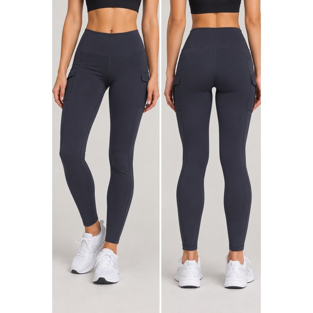Spyder Active Womens Gray High Waisted Pocket Leggings Size M